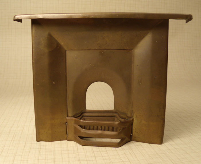Antique Dollhouse Furniture Brass Fireplace with Coal Fender #202-01 - Antique Dollhouse Furniture