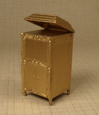 Antique Dollhouse Furniture Tootsietoy Record Player Gold #201-31 - Antique Dollhouse Furniture